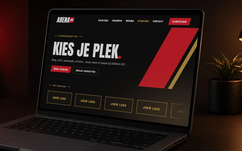 Voorbeeld site met plekken voor sponsorlogo's